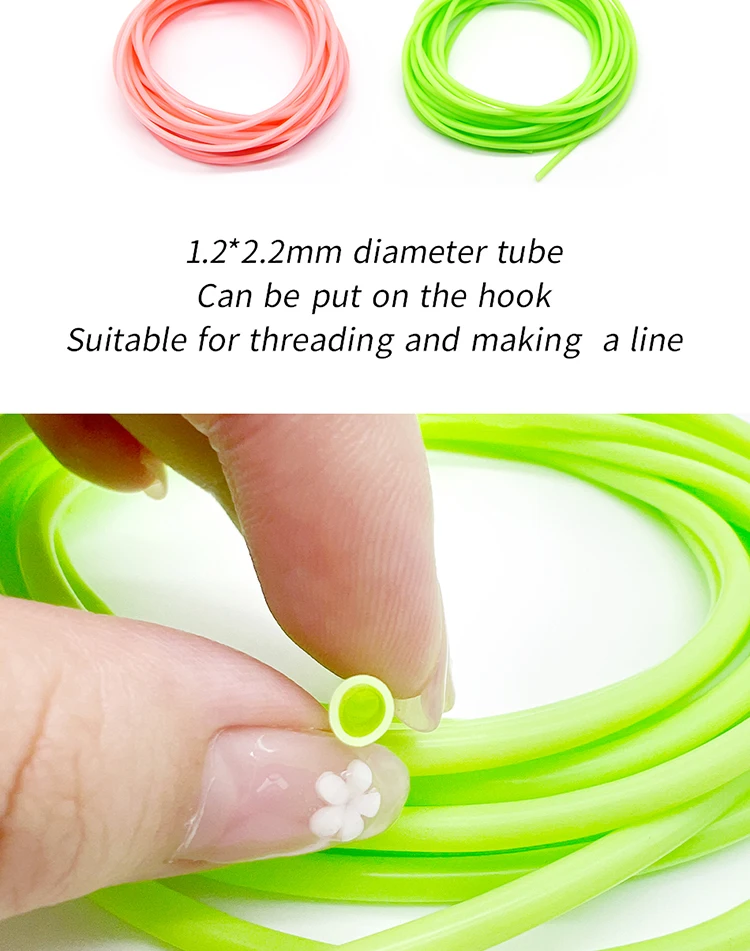 MNFT 4Yards/3Yards Soft Silicone Luminous Tube Green Pink Glowing Fishing Elastic Rubber Rig Making Glow Tubing Fish Accessories