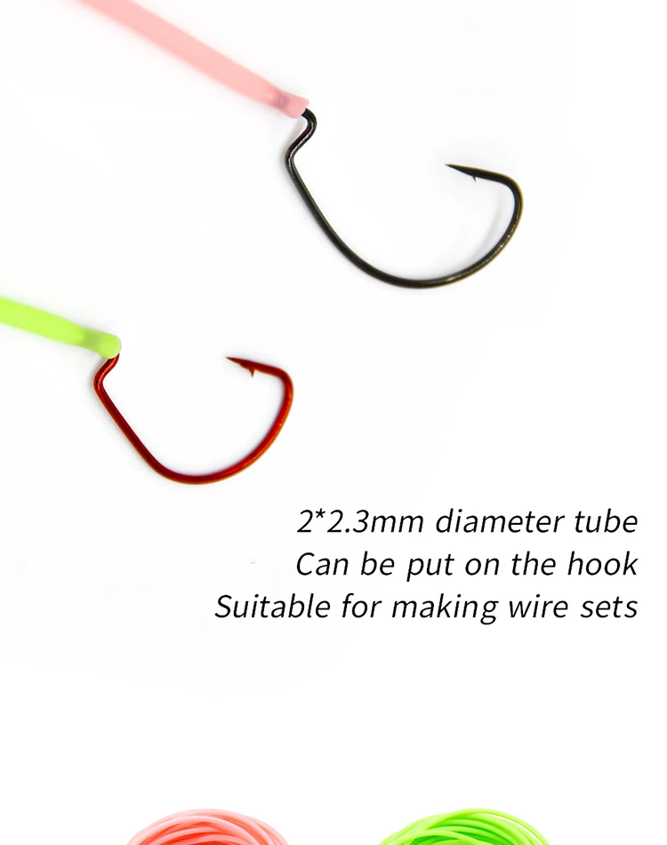 MNFT 4Yards/3Yards Soft Silicone Luminous Tube Green Pink Glowing Fishing Elastic Rubber Rig Making Glow Tubing Fish Accessories