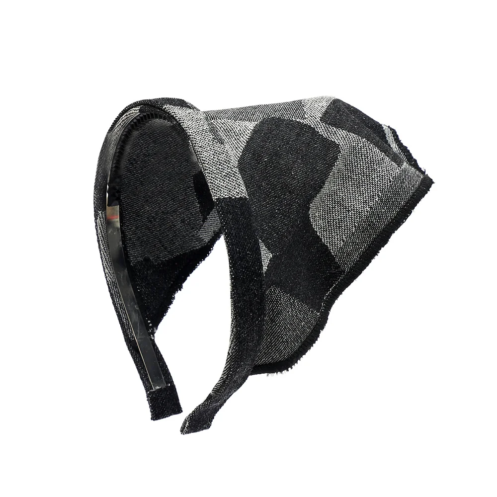 New Spring and Summer Linen Denim Fabric Girls Bandana Hairband Hair Accessories