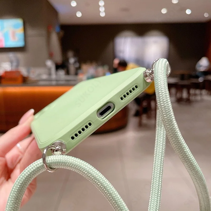 For Samsung Galaxy S26 FE S26 S24 S23 S22 Ultra S25 Edge A57 A37 A17 A56 A54 A55 A16 5G Soft Lanyard Case Crossbody Strap CoverF