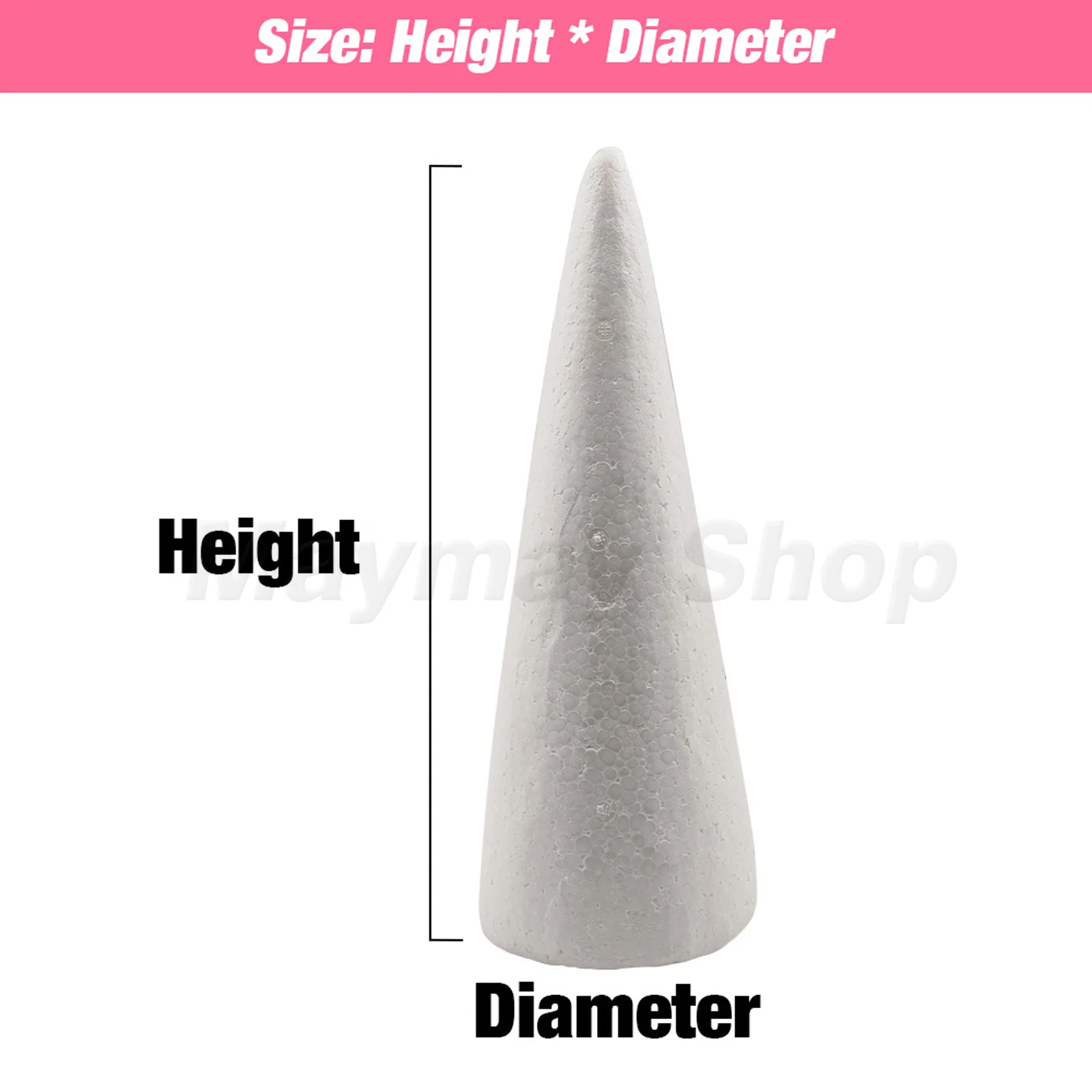 Christmas Polystyrene Styrofoam Cone Flat Foam Cone For Handmade Craft DIY Accessory Party Celebration Festival Decorations