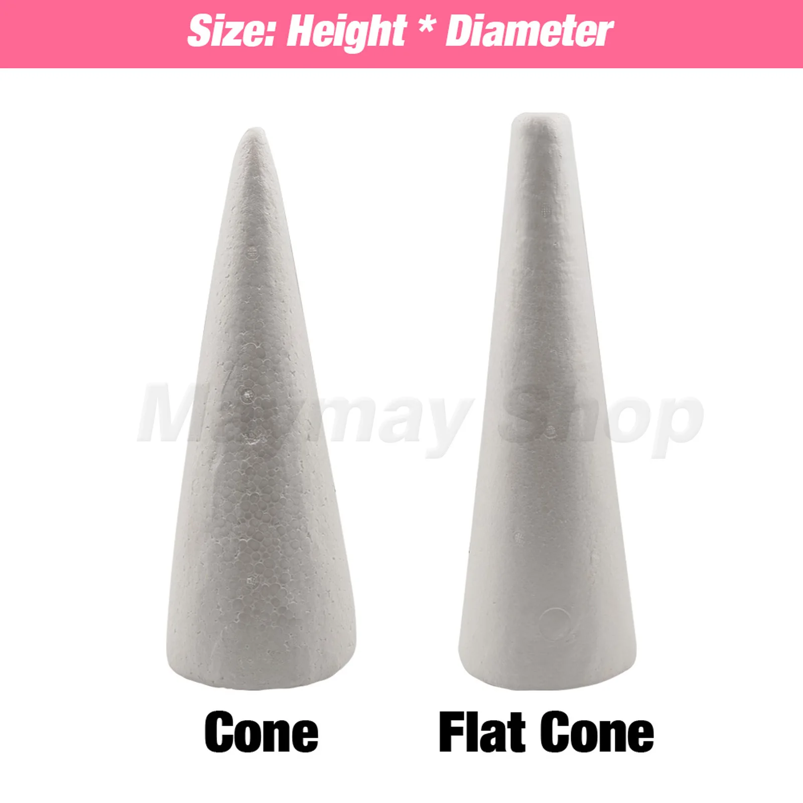 Christmas Polystyrene Styrofoam Cone Flat Foam Cone For Handmade Craft DIY Accessory Party Celebration Festival Decorations