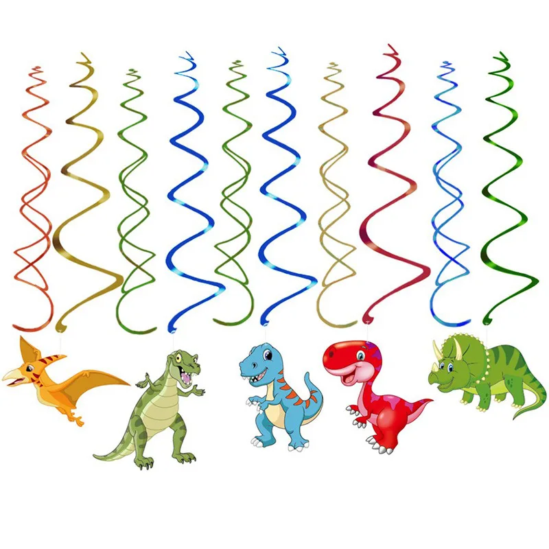 Dinosaur Hanging Swirls Jurassic Dino Ceiling Hanging Garlands Supplies kids Dinosaur Birthday Party Decorations kids Gift