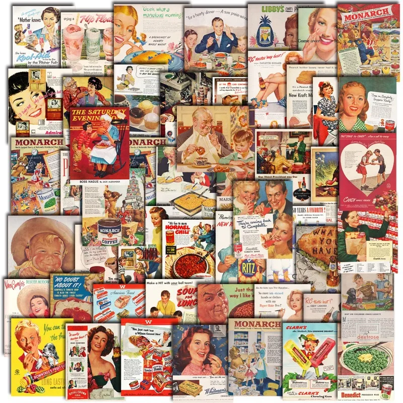 10/30/50PCS Vintage Poster Sticker DIY Phone Laptop Luggage Skateboard Graffiti Decals Fun for Kid Gift