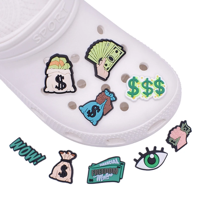 Hot 1pcs Money Shoe Charms for Crocs Accessories Charms Clog Sandals Decoration Shoe Pins Women Men Adults Party Favor