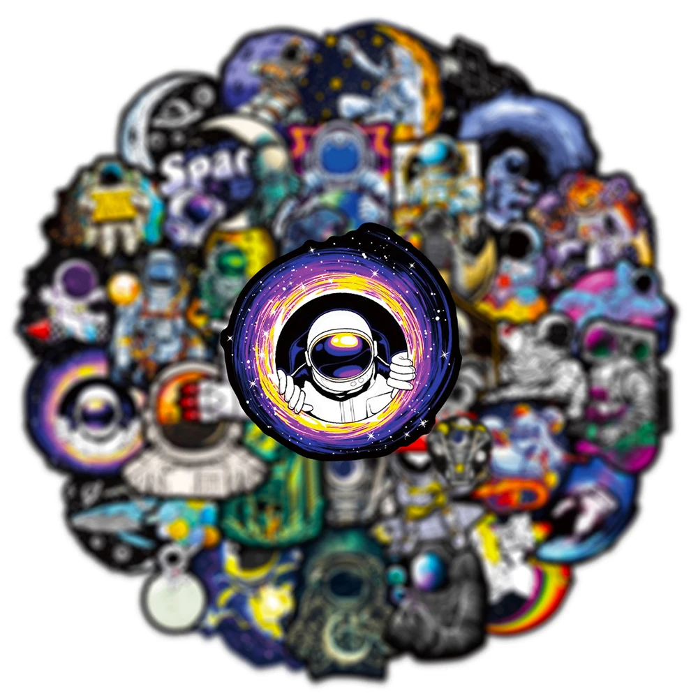 10/30/50PCS Cute Outer Space Astronaut Graffiti Stickers Decal DIY Phone Scrapbook Luggage Helmet Cartoon Joke Sticker Kid Toy