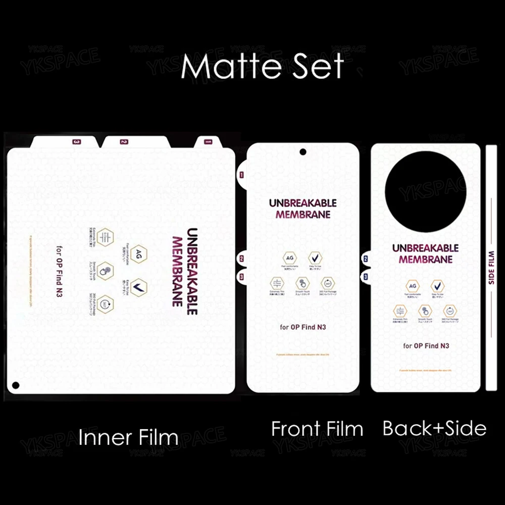 Inner Front Back Side Frosted Matte Hydrogel Film For OPPO Find N 2 3 5 6 N2 N3 N5 N6 Clear HD Transparant Soft Screen Protector