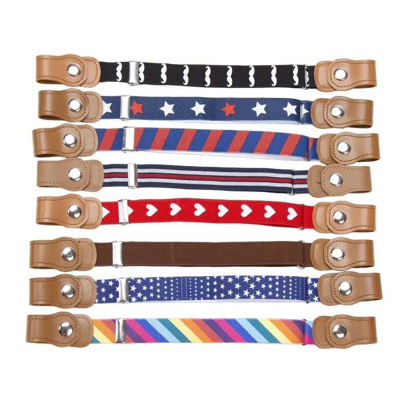 New Child Kids Buckle-Free Elastic Belt No Buckle Stretch Belt for Boys Girls Adjustable Children for Jeans Pants Lazy Belts