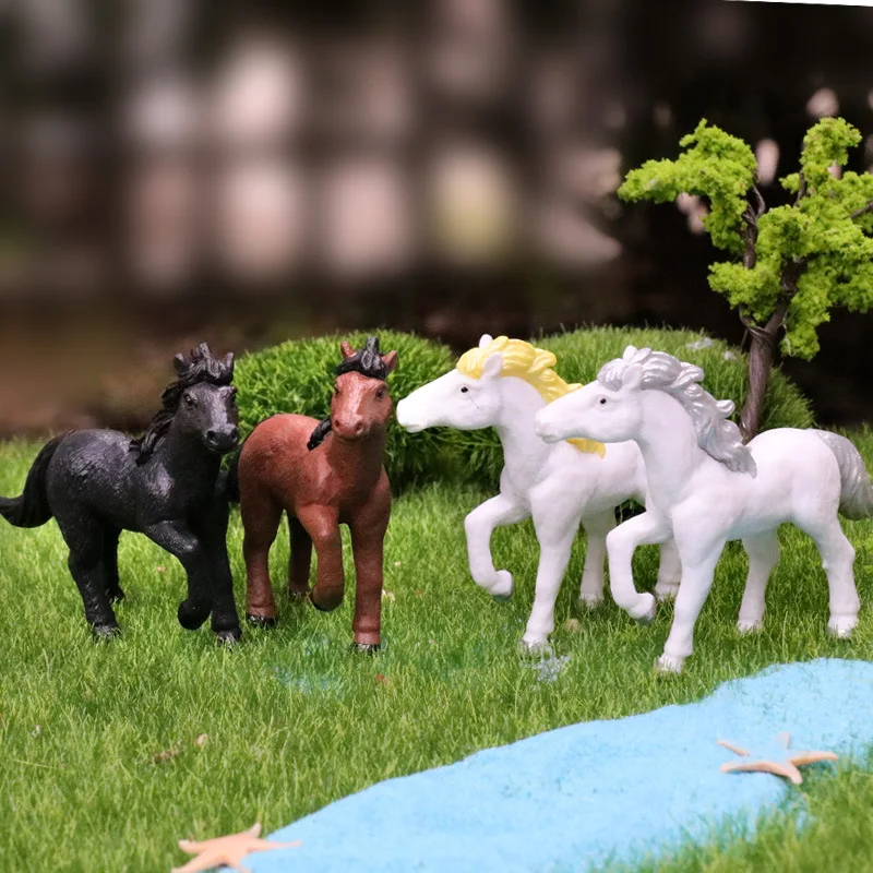 Horse Cake Decoration Horse Realistic Toy Pony Figures Walking Animal Mini Barn Toys Kids  Cowboy Birthday Party Supplie