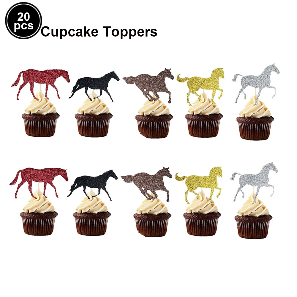 Horse Cake Decoration Horse Realistic Toy Pony Figures Walking Animal Mini Barn Toys Kids  Cowboy Birthday Party Supplie