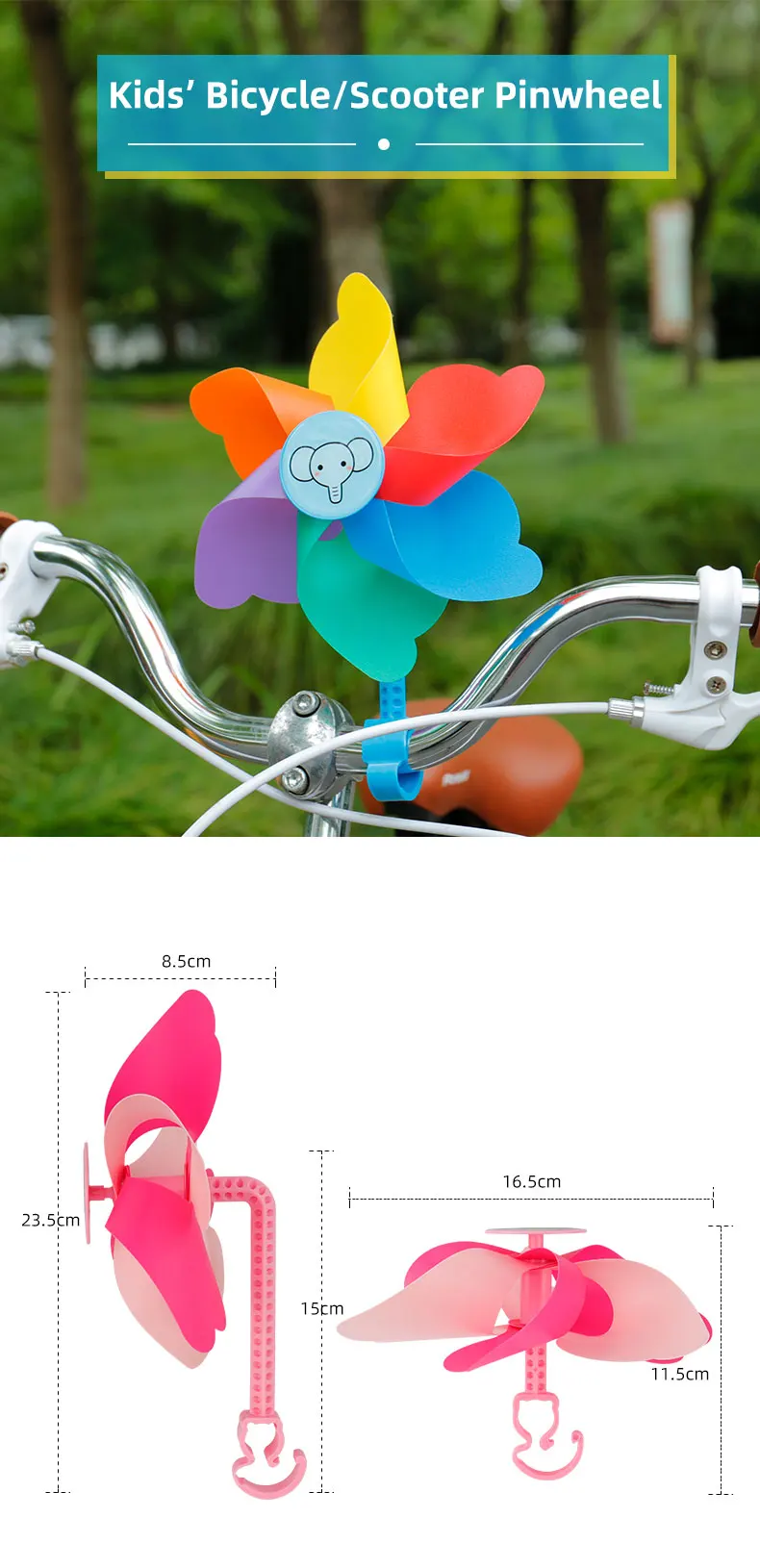 Scooter Tricycle Flower Pinwheel Boys Girls Bike Windmill Decoration Parts DIY Install