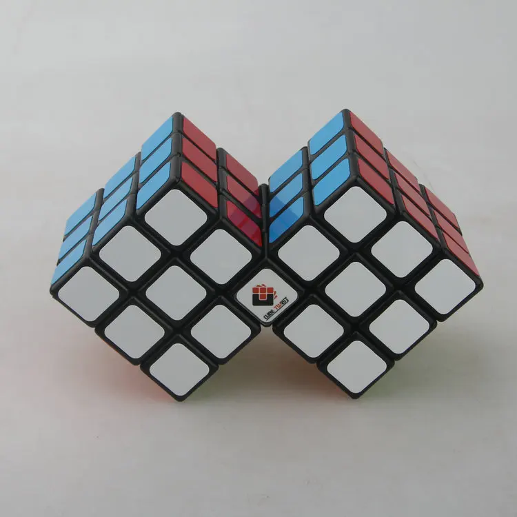 CubeTwist Double 3x3 Ladder Conjoined Cube Black Limited Rotation Stickerless 3x3x3 Speed Puzzle Twisty Brain Teaser