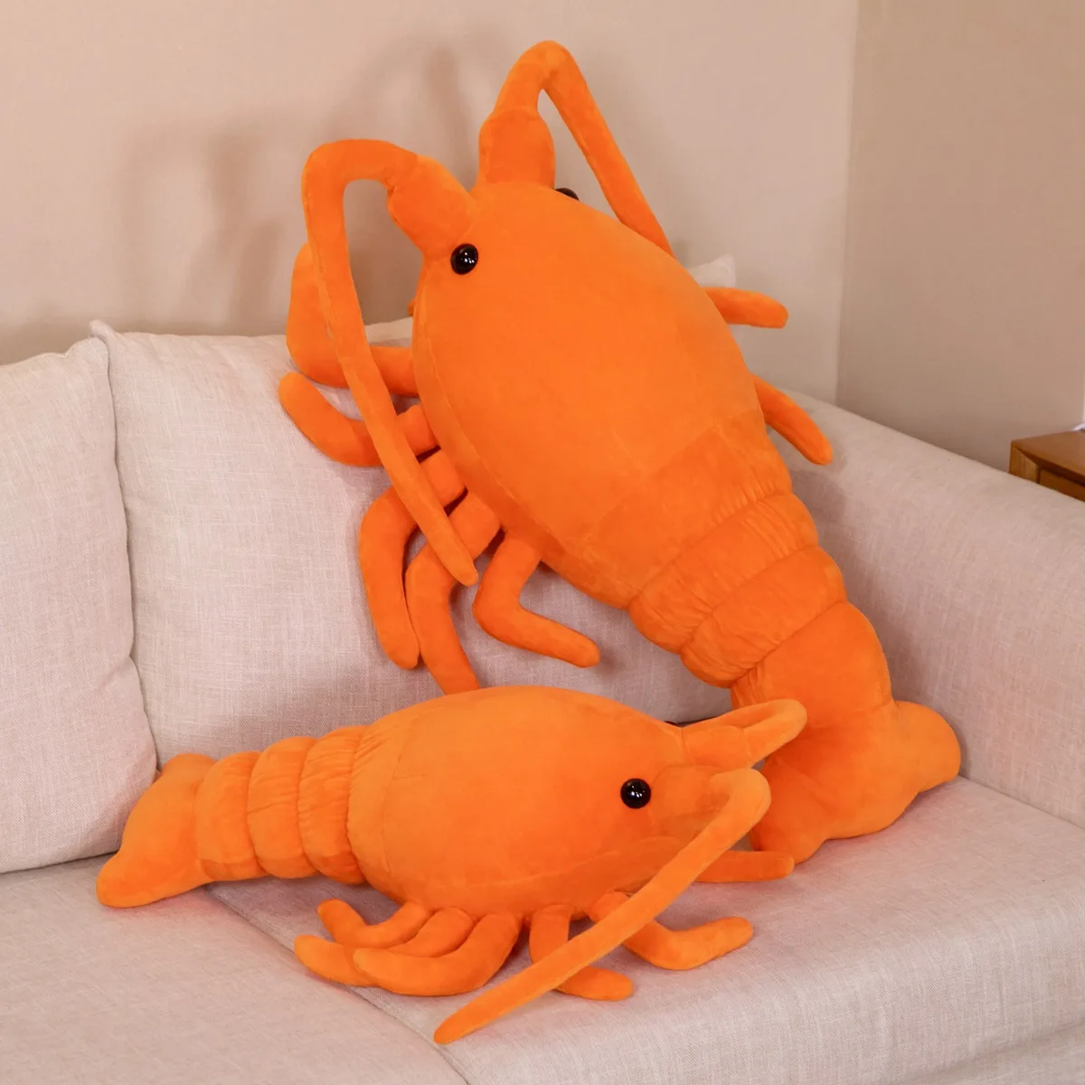 50-65cm Kawaii Red Lobster Plush Toys Stuffed Animal Shrimp Lifelike Crayfish Doll Soft Funny Pillow Birthday Gifts for Kid Baby