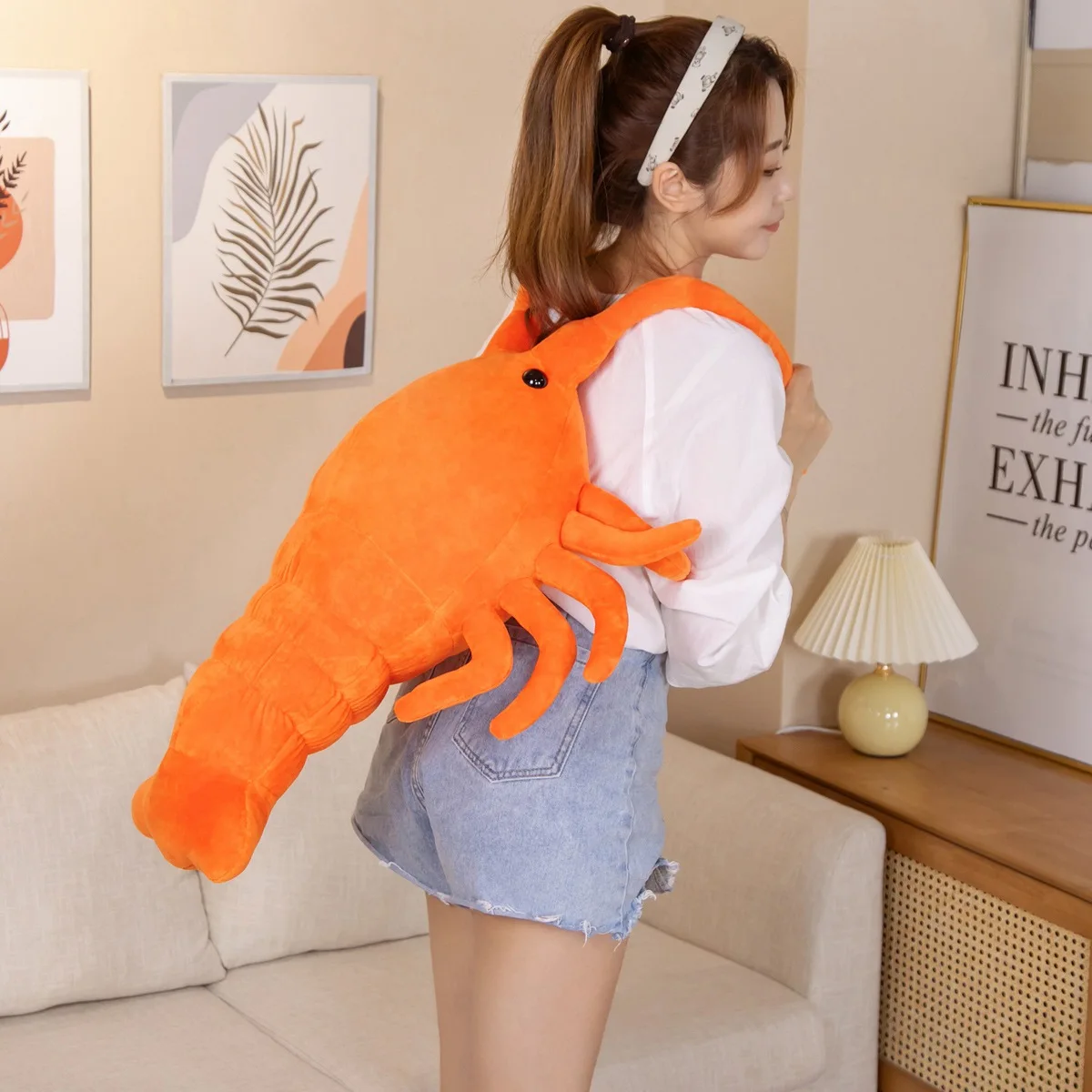 50-65cm Kawaii Red Lobster Plush Toys Stuffed Animal Shrimp Lifelike Crayfish Doll Soft Funny Pillow Birthday Gifts for Kid Baby