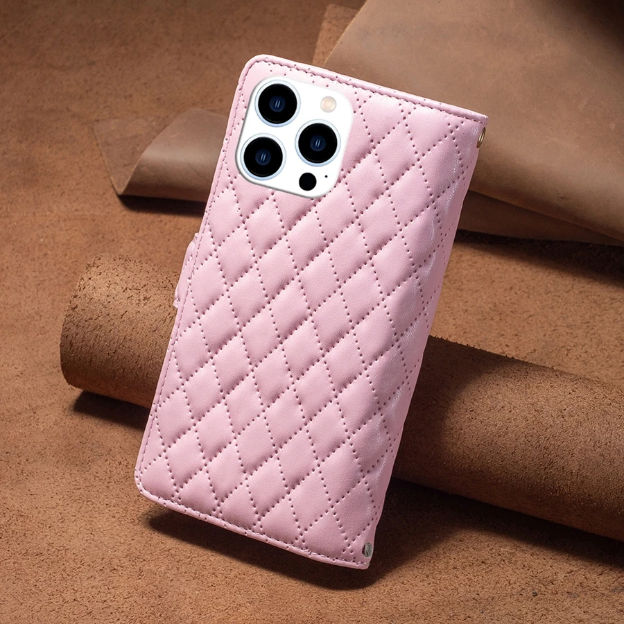 Wallet Small Fragrance Multi-card Slot Zipper Magnetic Flip Leather Case For iPhone 17 Pro Max Air 16e 16 15 Plus 14 13 12 11 XR