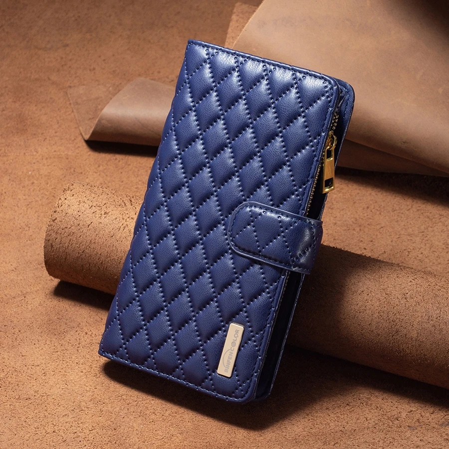Wallet Small Fragrance Multi-card Slot Zipper Magnetic Flip Leather Case For iPhone 17 Pro Max Air 16e 16 15 Plus 14 13 12 11 XR