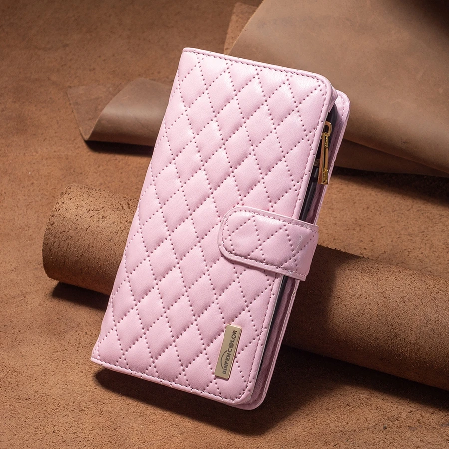 Wallet Small Fragrance Multi-card Slot Zipper Magnetic Flip Leather Case For iPhone 17 Pro Max Air 16e 16 15 Plus 14 13 12 11 XR