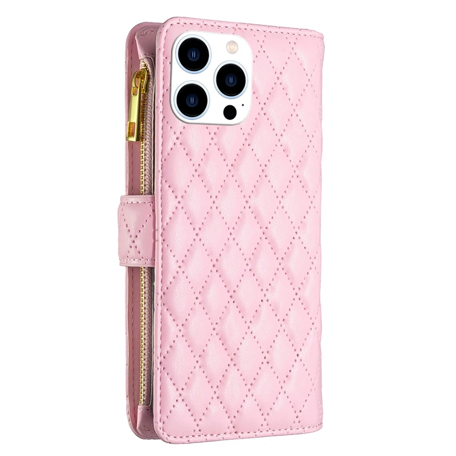 Wallet Small Fragrance Multi-card Slot Zipper Magnetic Flip Leather Case For iPhone 17 Pro Max Air 16e 16 15 Plus 14 13 12 11 XR