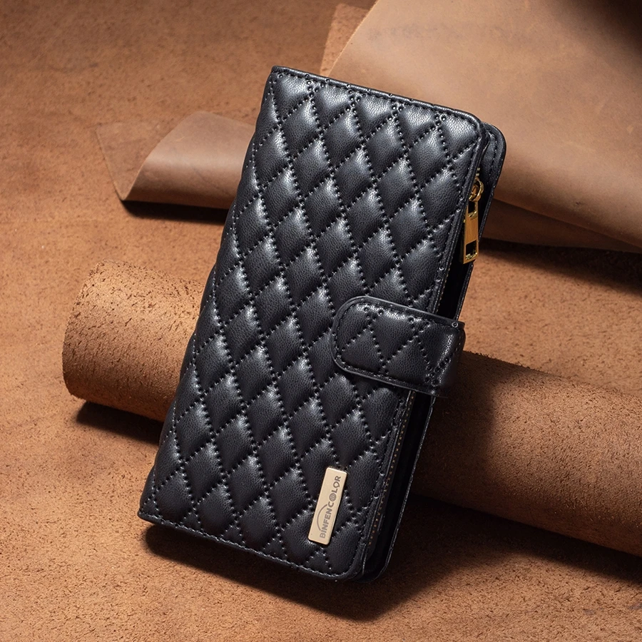 Wallet Small Fragrance Multi-card Slot Zipper Magnetic Flip Leather Case For iPhone 17 Pro Max Air 16e 16 15 Plus 14 13 12 11 XR