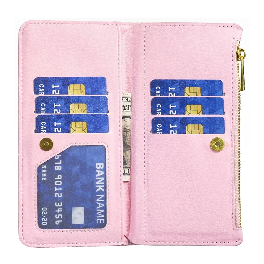 Wallet Small Fragrance Multi-card Slot Zipper Magnetic Flip Leather Case For iPhone 17 Pro Max Air 16e 16 15 Plus 14 13 12 11 XR