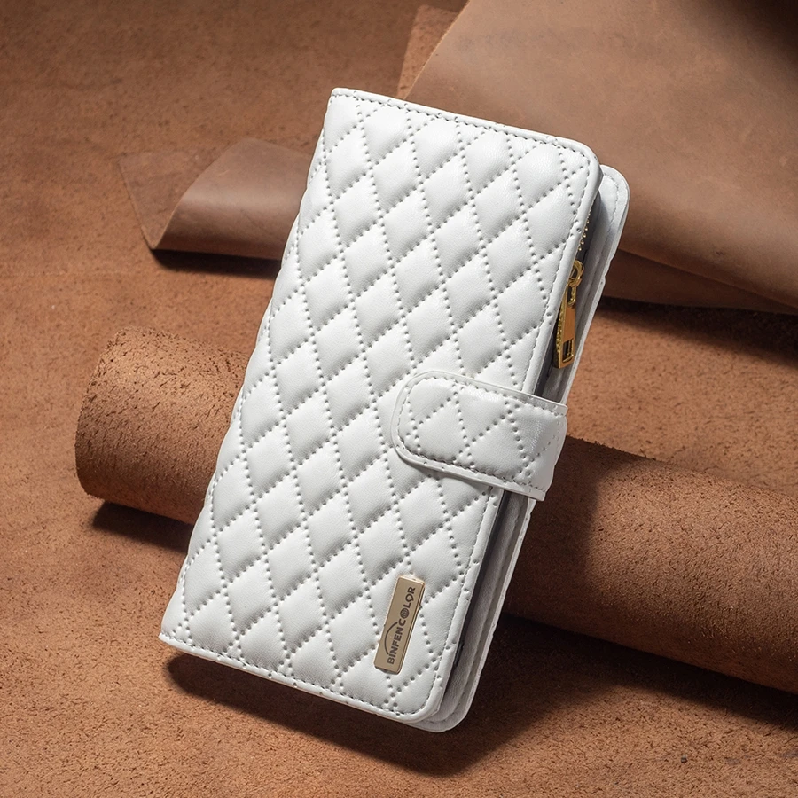 Wallet Small Fragrance Multi-card Slot Zipper Magnetic Flip Leather Case For iPhone 17 Pro Max Air 16e 16 15 Plus 14 13 12 11 XR