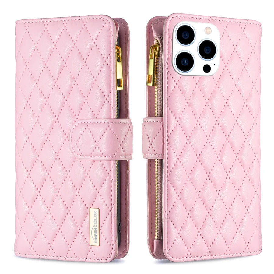Wallet Small Fragrance Multi-card Slot Zipper Magnetic Flip Leather Case For iPhone 17 Pro Max Air 16e 16 15 Plus 14 13 12 11 XR