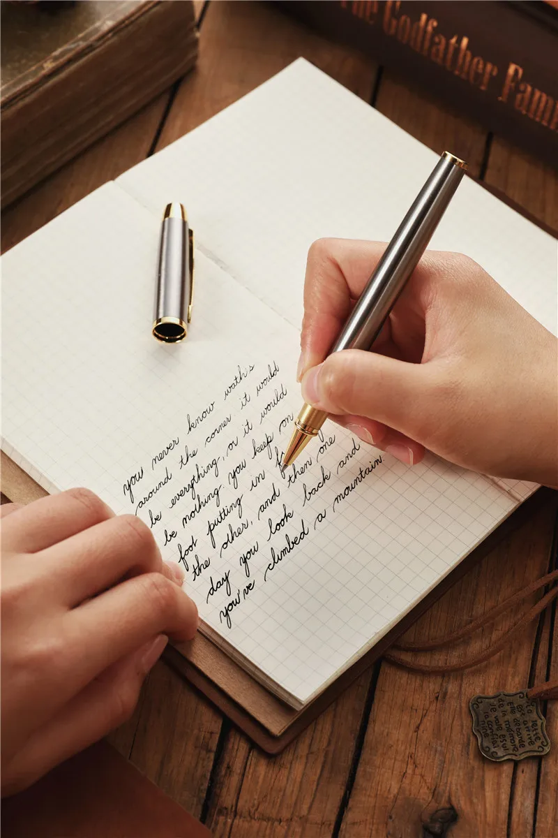 Luxury Heavy Feel Metal Ballpoint Pens Business Office Signature Pens Roller Ballpen Writing Gifts School Supplies Stationery