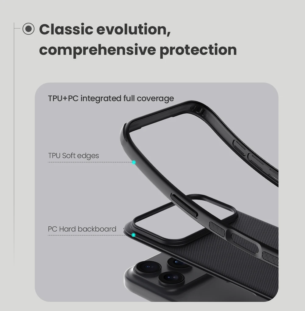 NILLKIN For iPhone 18 Pro Max 17 Pro Max 16 Pro Max 15 Pro Max Frosted Shield Pro Phone Case PC+TPU Hard Protection Back Cover