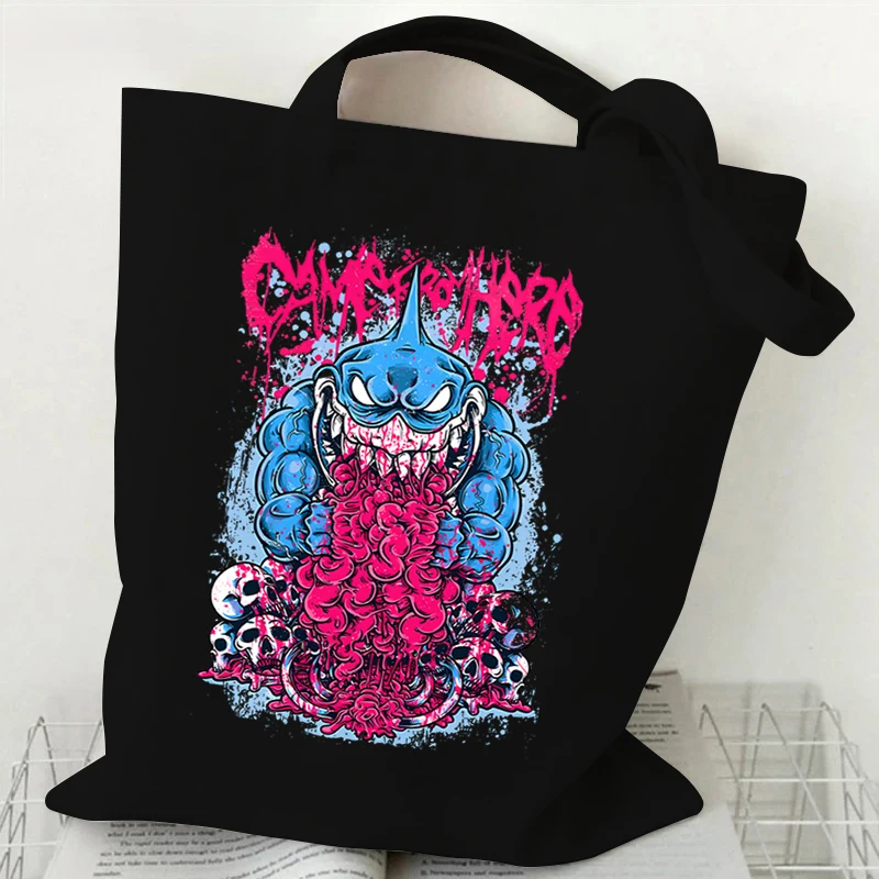 Gothic Style Shoulder Bag 2022 Vintage Shopping Tote Bags Canvas Harajuku Women's Large Capacity Handbags Casual Fashion Bags