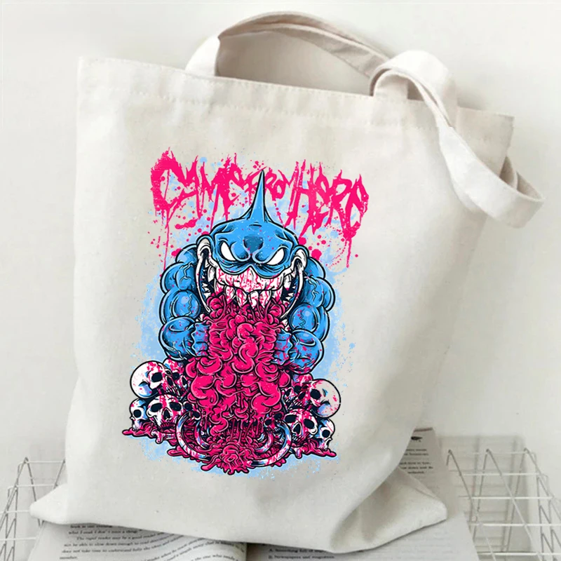 Gothic Style Shoulder Bag 2022 Vintage Shopping Tote Bags Canvas Harajuku Women's Large Capacity Handbags Casual Fashion Bags