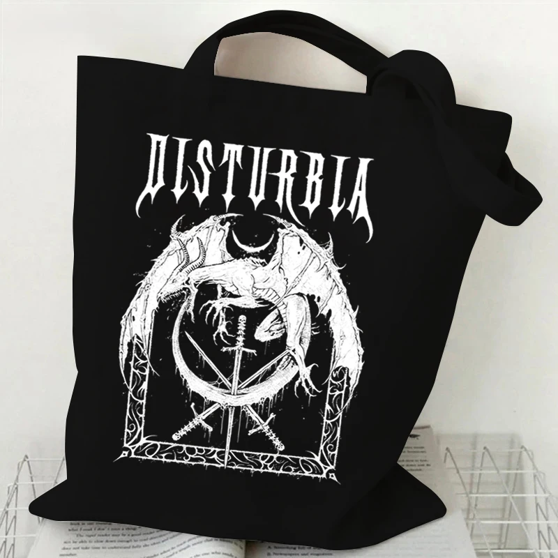 Gothic Style Shoulder Bag 2022 Vintage Shopping Tote Bags Canvas Harajuku Women's Large Capacity Handbags Casual Fashion Bags