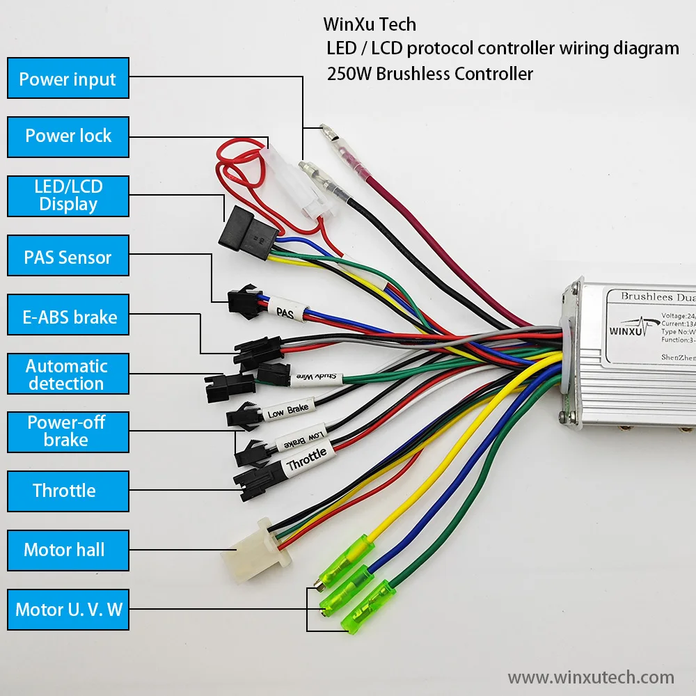 24V 36V 48V 250W 350W S866 Waterproof LCD Display Screen Panel Electric Bicycle Scooter Brushless Motor Controller Universal Kit