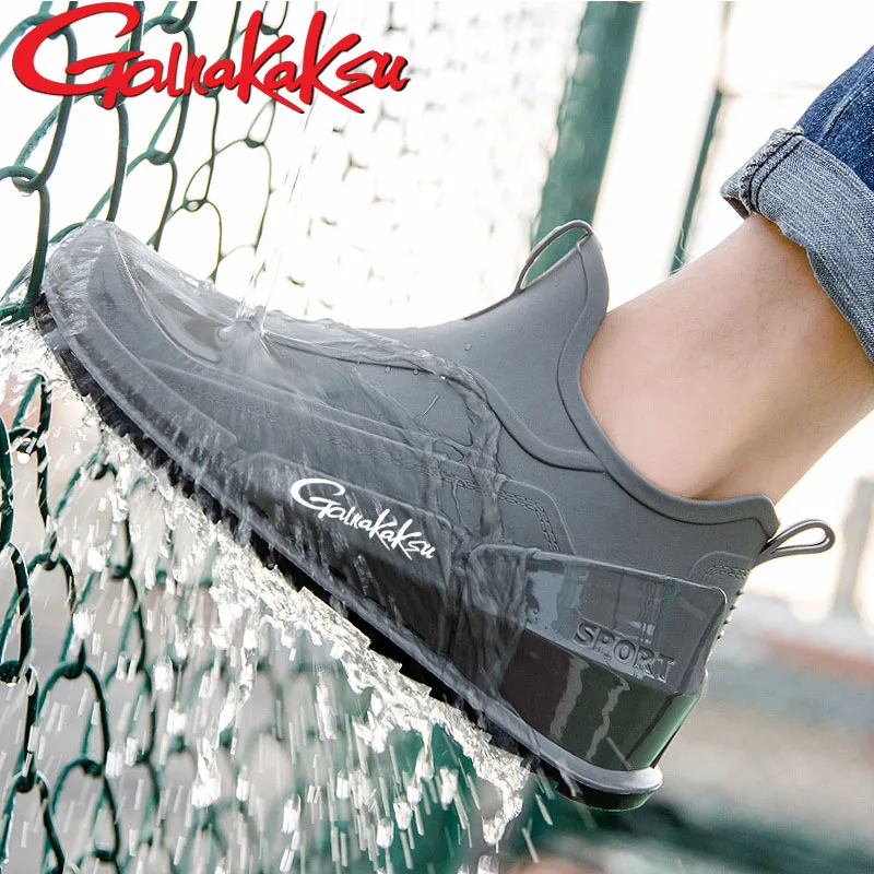 2024 Men's Fishing Water Shoes Anti-slip Rain Shoes Outdoor Waterproof Shoes Rubber Light Overshoes Boots Fishing Shoes