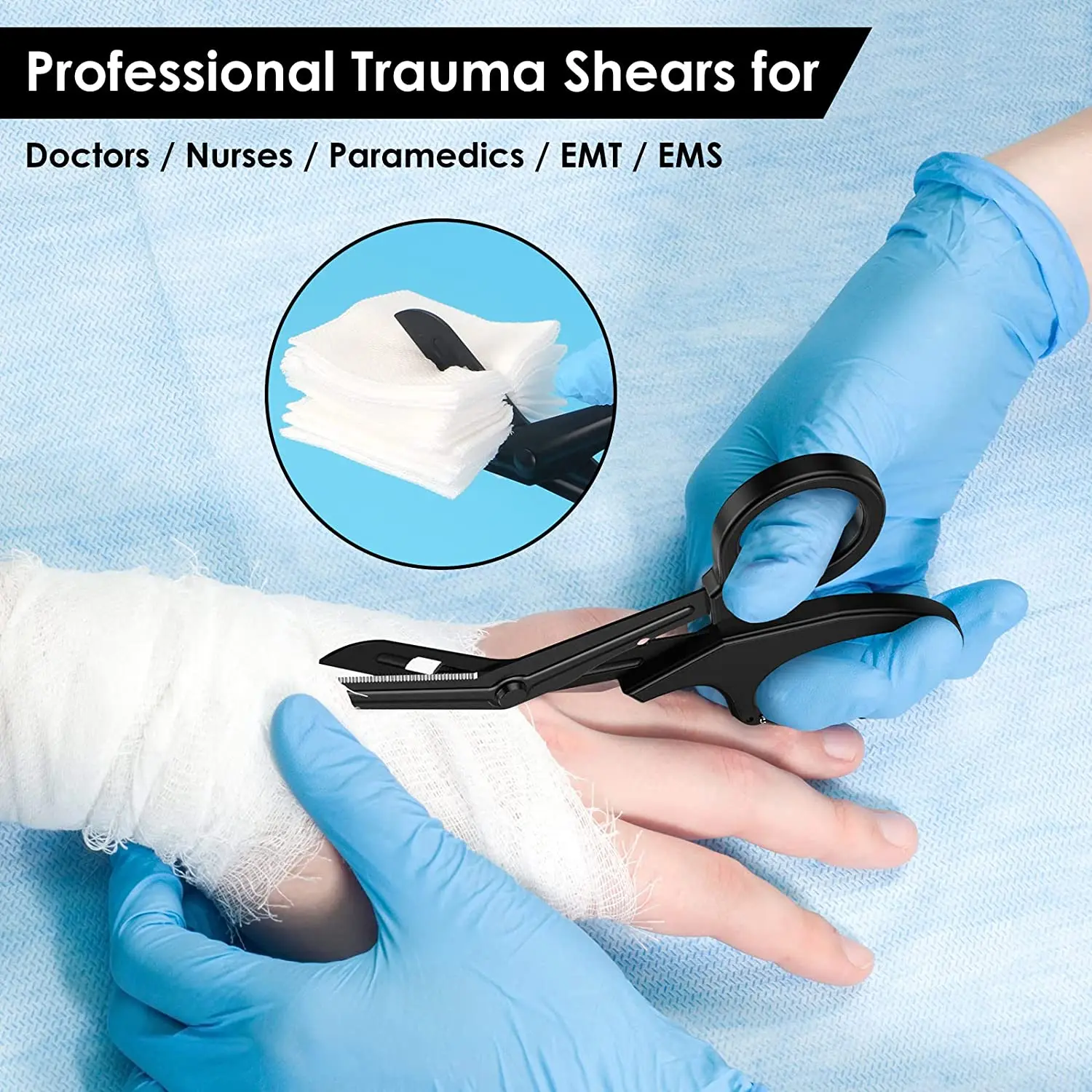 Trauma Shears Medical Scissors with Carabiner Stainless Steel Bandage Scissors for Nurses Doctors Nursing Students First Aid