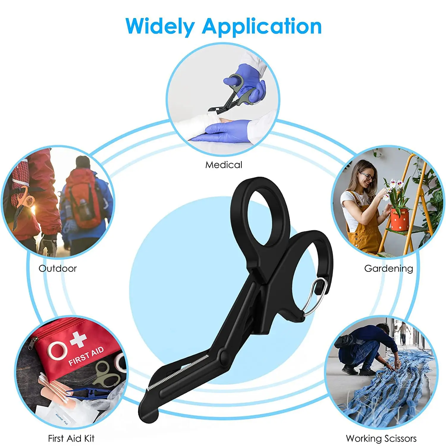 Trauma Shears Medical Scissors with Carabiner Stainless Steel Bandage Scissors for Nurses Doctors Nursing Students First Aid