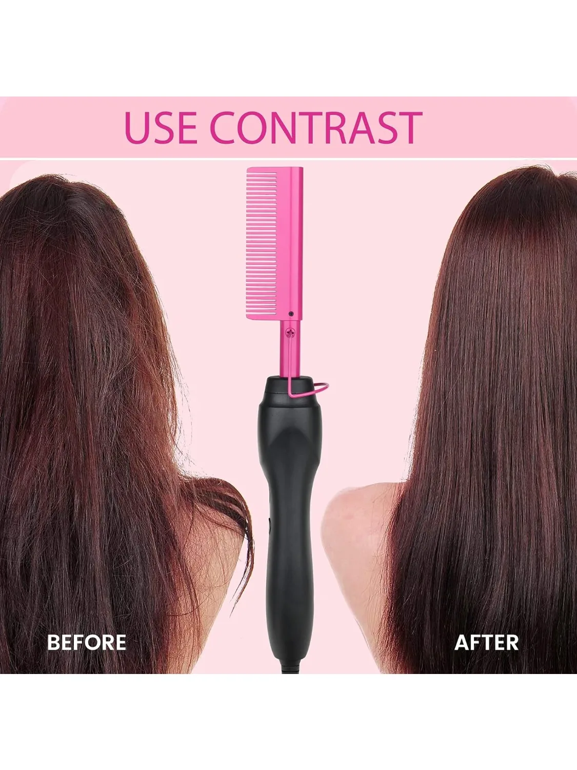 Electric Hot Comb Hair Straightener Flat Iron Heat Pressing Comb Portable Anti-Scald Wigs Beard Hair Straightening Press Comb