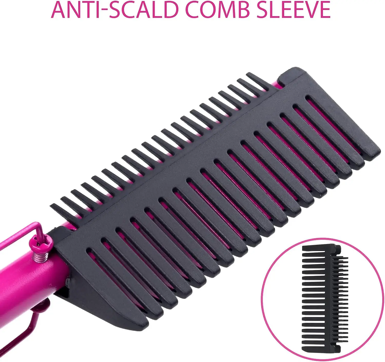 Electric Hot Comb Hair Straightener Flat Iron Heat Pressing Comb Portable Anti-Scald Wigs Beard Hair Straightening Press Comb