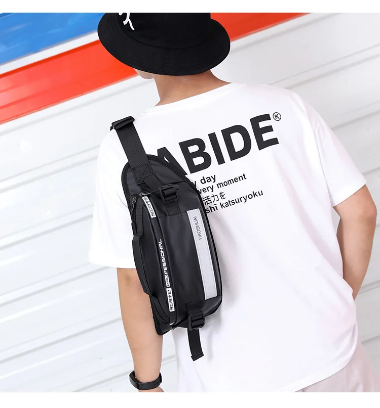 Anti-theft Male Belt Close-Fitting Waist Bags Multi-Functional Hip Bum Reflective Strip Shoulder Bag Men Nylon Fanny Chest Pack
