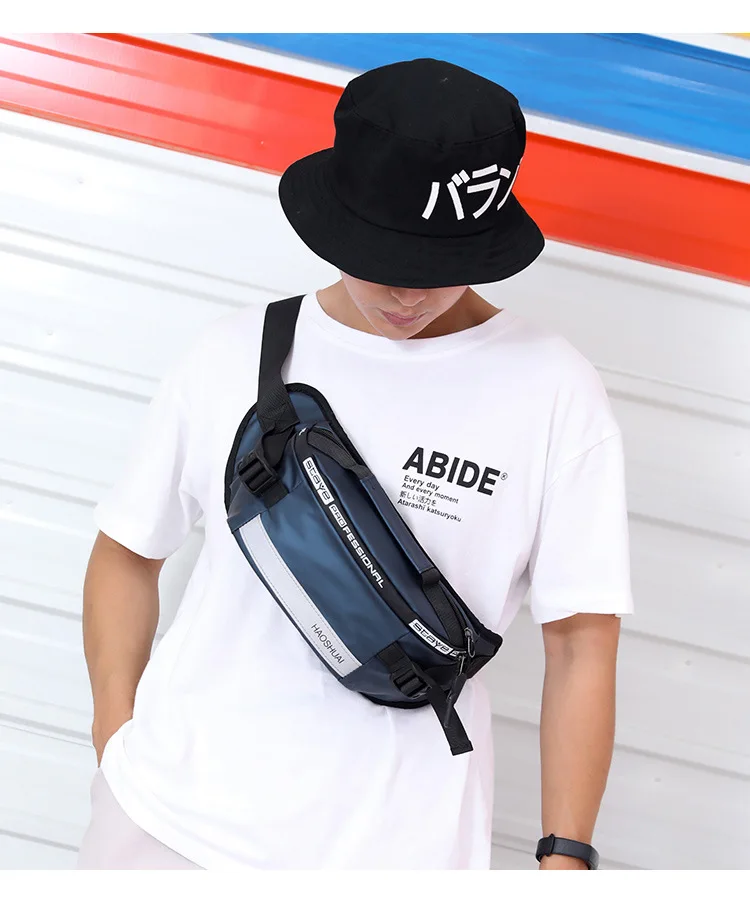 Anti-theft Male Belt Close-Fitting Waist Bags Multi-Functional Hip Bum Reflective Strip Shoulder Bag Men Nylon Fanny Chest Pack