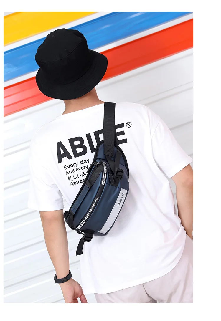 Anti-theft Male Belt Close-Fitting Waist Bags Multi-Functional Hip Bum Reflective Strip Shoulder Bag Men Nylon Fanny Chest Pack