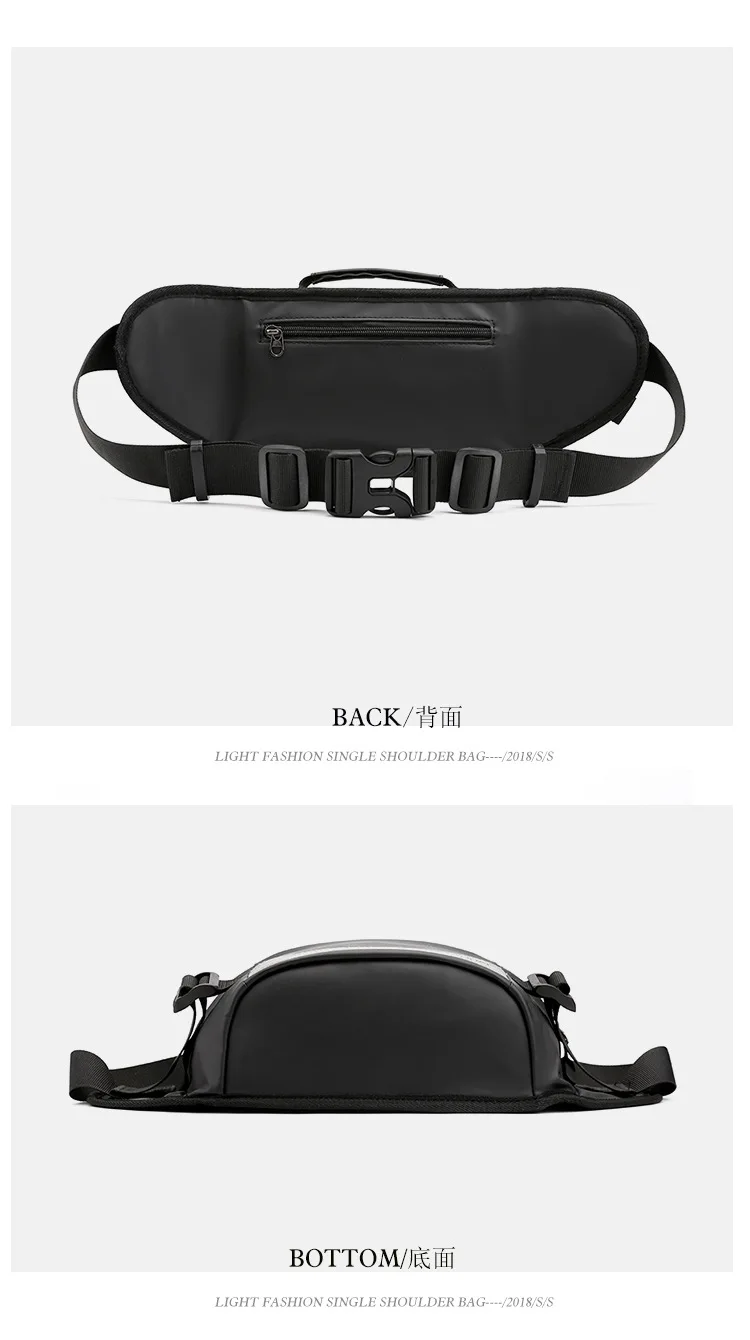 Anti-theft Male Belt Close-Fitting Waist Bags Multi-Functional Hip Bum Reflective Strip Shoulder Bag Men Nylon Fanny Chest Pack