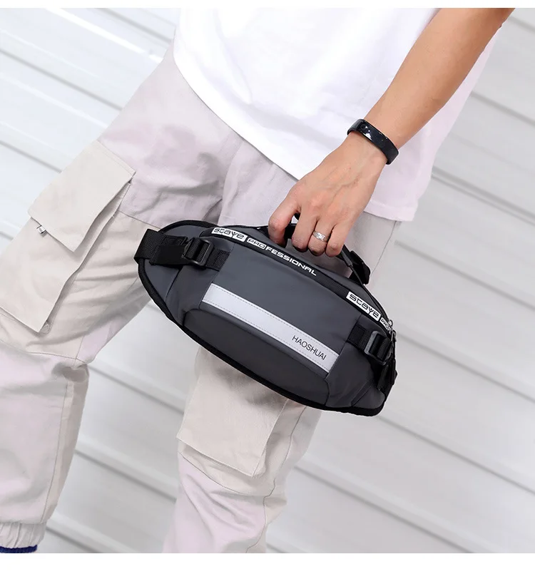 Anti-theft Male Belt Close-Fitting Waist Bags Multi-Functional Hip Bum Reflective Strip Shoulder Bag Men Nylon Fanny Chest Pack