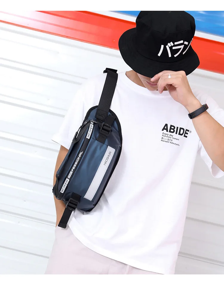 Anti-theft Male Belt Close-Fitting Waist Bags Multi-Functional Hip Bum Reflective Strip Shoulder Bag Men Nylon Fanny Chest Pack