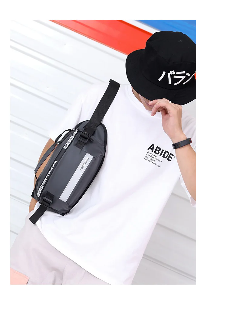 Anti-theft Male Belt Close-Fitting Waist Bags Multi-Functional Hip Bum Reflective Strip Shoulder Bag Men Nylon Fanny Chest Pack