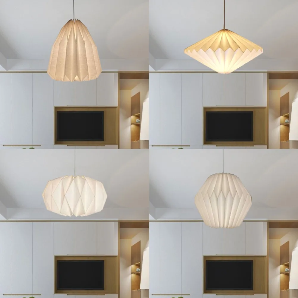 Creative Art Decoration Foldable Living Room Pendant Light Lamp Shade Hanging Ceiling Paper Origami Lantern