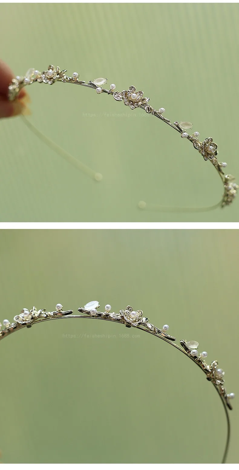 2026 Exquisite Elegant Pearl Rhinestone Flower Hairbands Headband Women Girls Hair Head Hoop Band Accessories Headdress Headwear