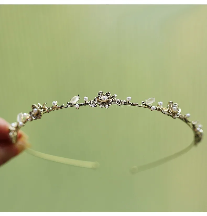 2026 Exquisite Elegant Pearl Rhinestone Flower Hairbands Headband Women Girls Hair Head Hoop Band Accessories Headdress Headwear