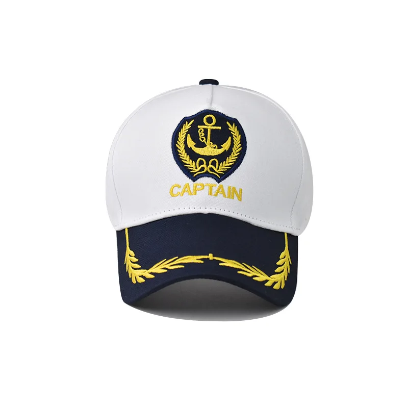 Men Women Baseball Caps Nautical Marine Sailor Navy Captain Hats Adjustable Cotton Hat for Party Performance Costume Cosplay Y2K