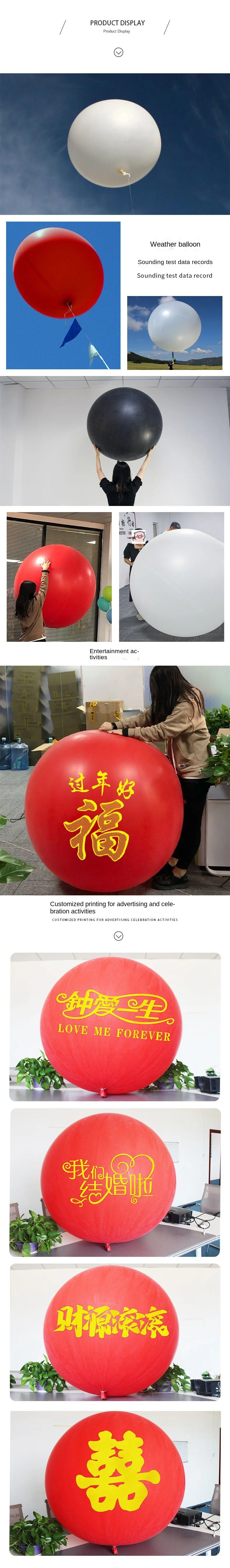 Latex Super Large Balloon 48/72/96/120 Inch Round Weather Balloon Explodes at Opening Ceremony White Groundburst Ball