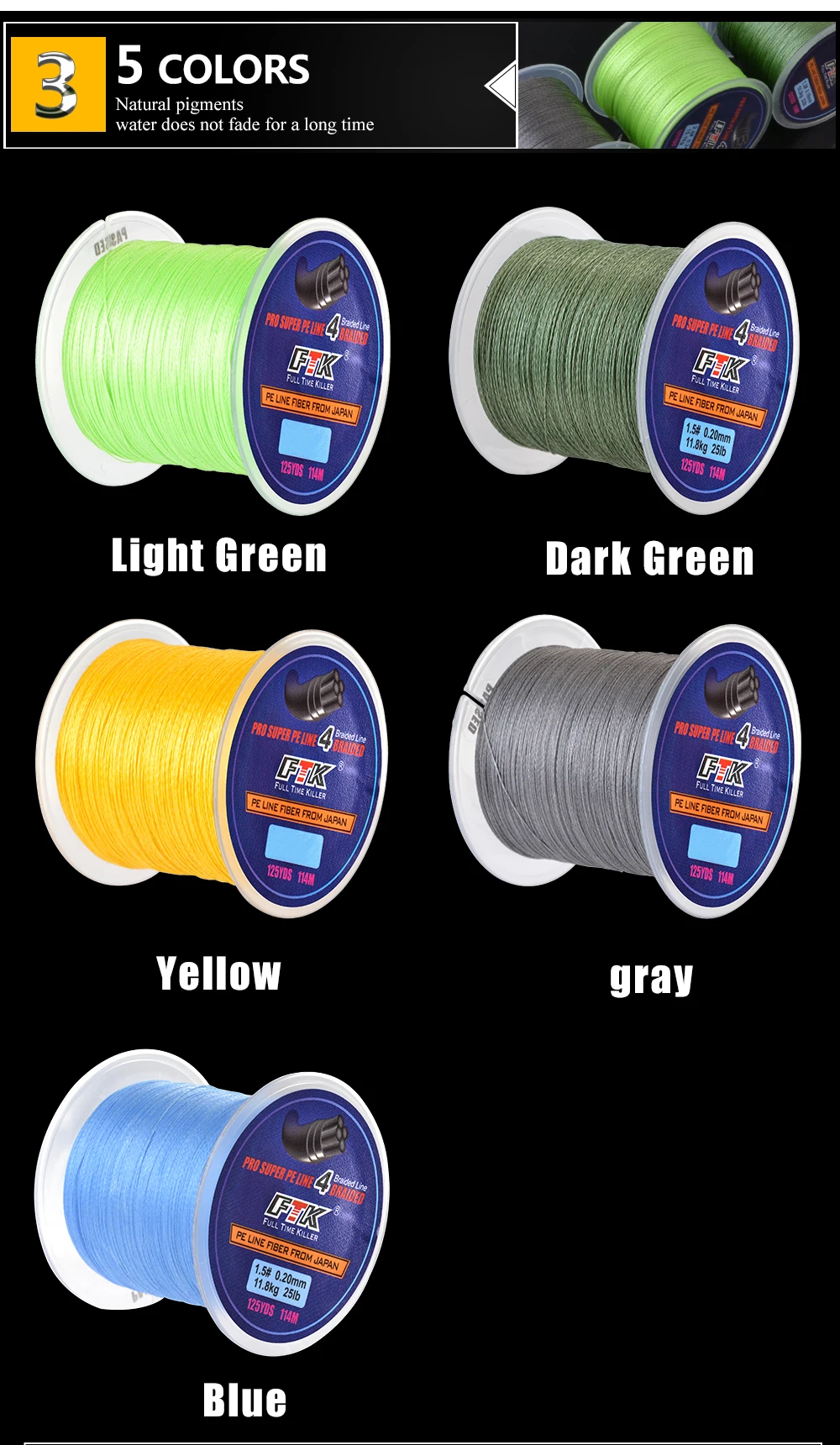 114M PE Line Fishing Wire Multifilament Braided Fishing Line 8-60LB Fishing Line Japan 4 Wire Multifilament Line Fishing Thread